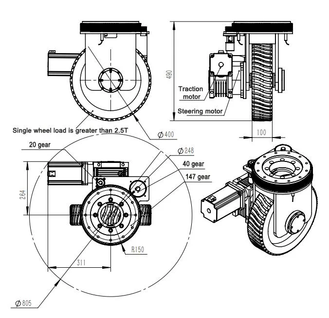 Heavy Duty Rubber Drive Wheel for Agv Driver